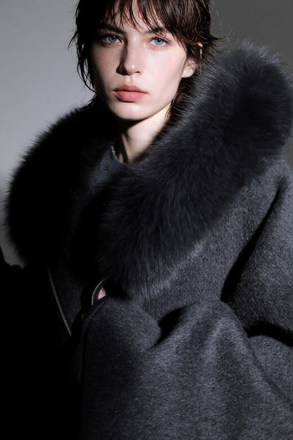 Aurelia Hooded Premium 90% Wool Cocoon Coat
