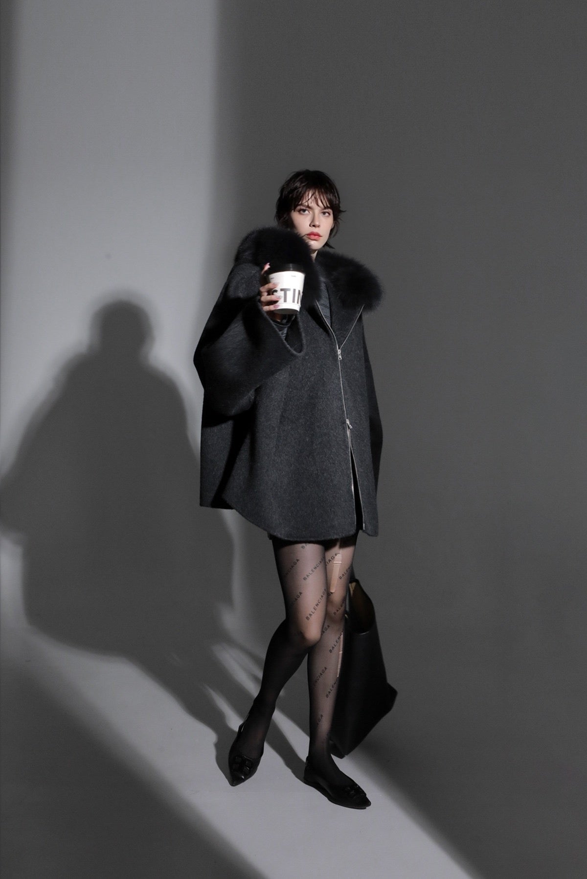 Aurelia Hooded Premium 90% Wool Cocoon Coat