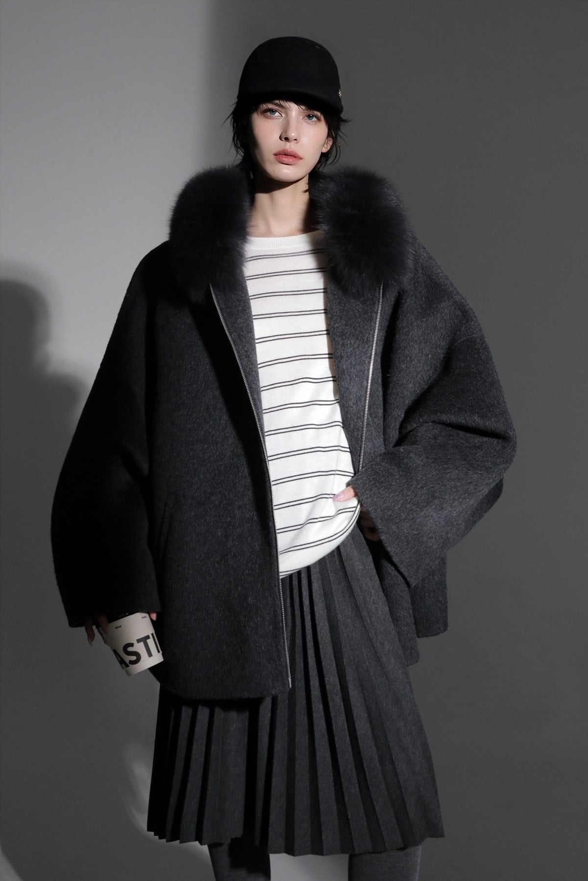 Aurelia Hooded Premium 90% Wool Cocoon Coat