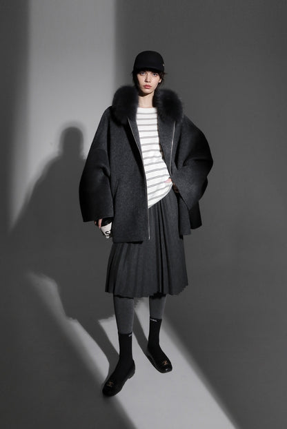 Aurelia Hooded Premium 90% Wool Cocoon Coat