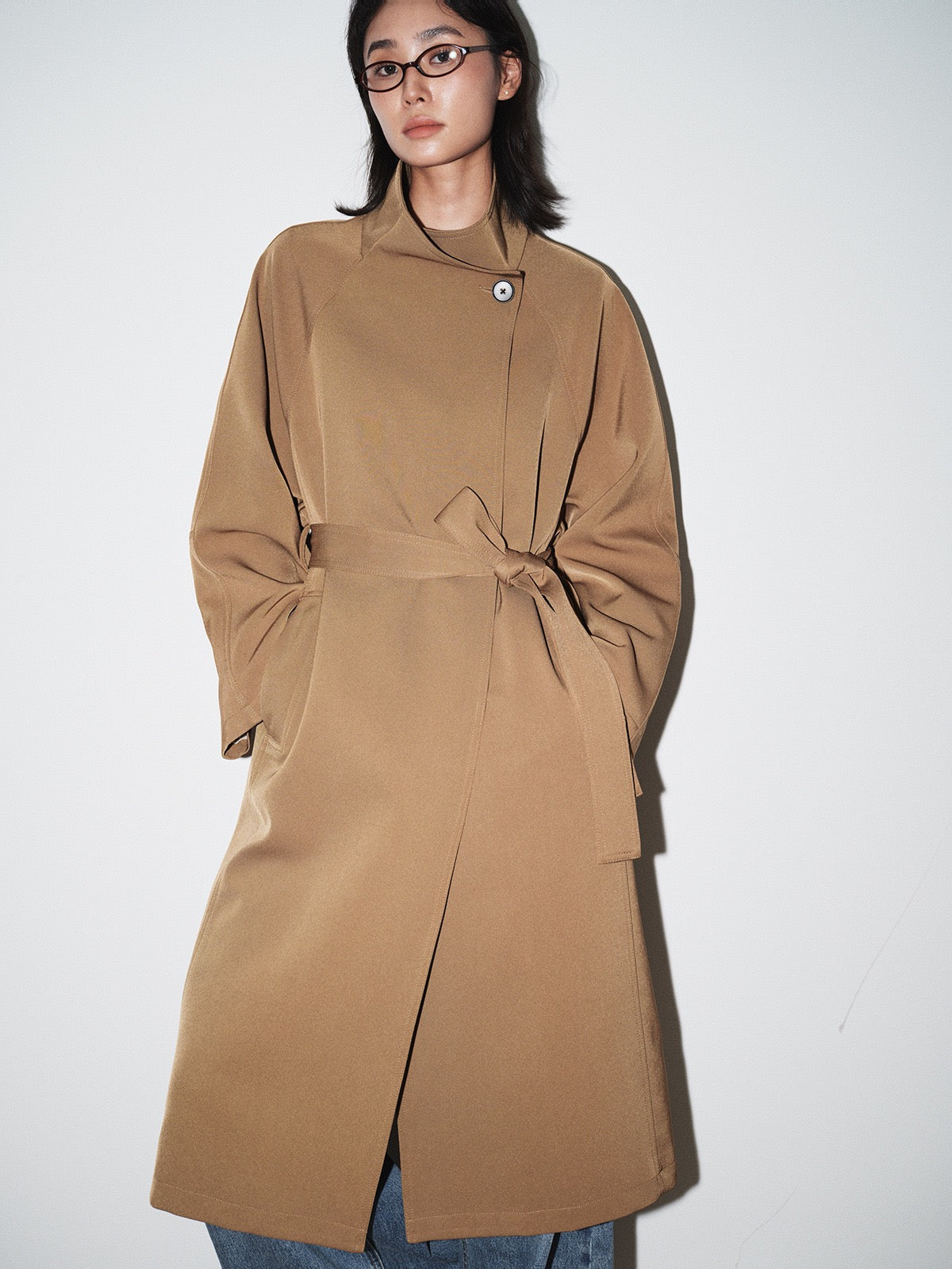 Amelie Stand Collar Long Coat