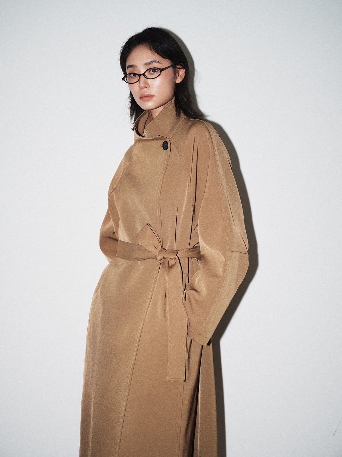 Amelie Stand Collar Long Coat