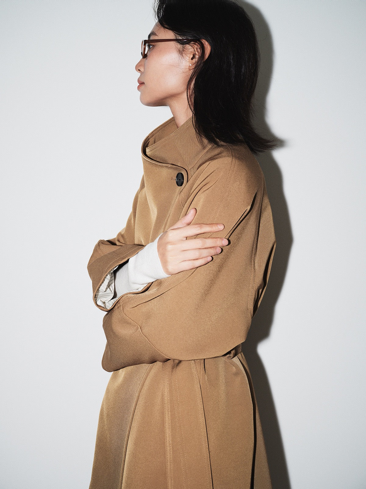 Amelie Stand Collar Long Coat