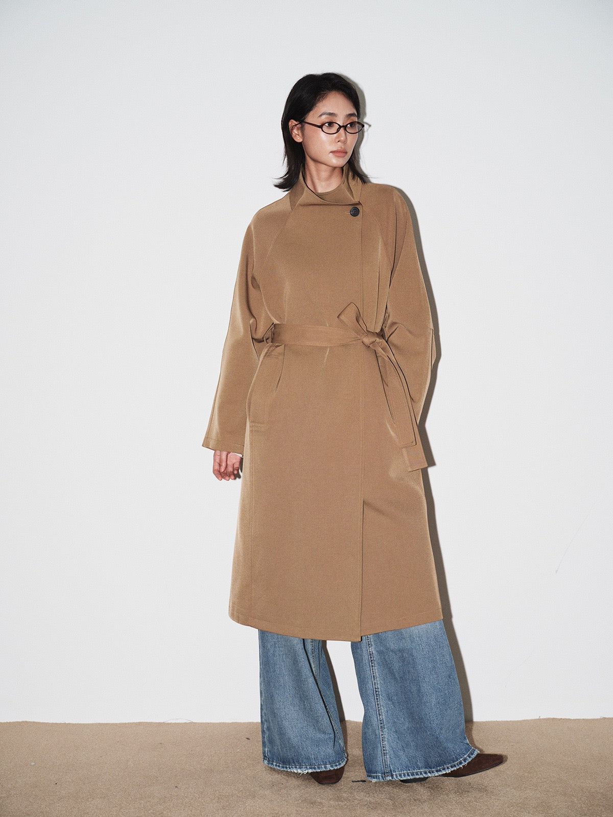 Amelie Stand Collar Long Coat