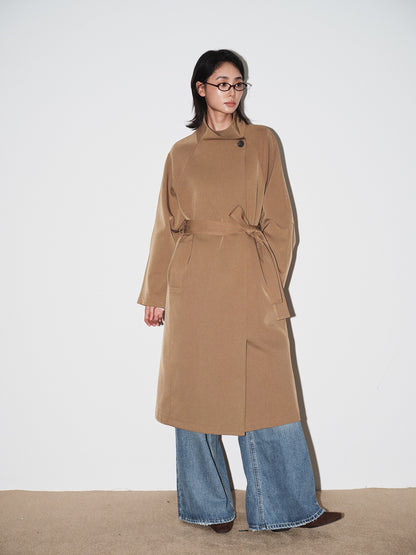 Amelie Stand Collar Long Coat
