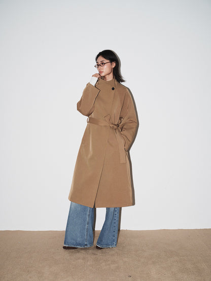 Amelie Stand Collar Long Coat