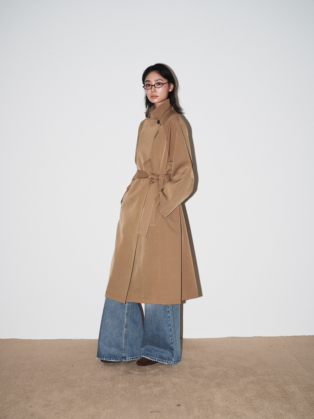 Amelie Stand Collar Long Coat