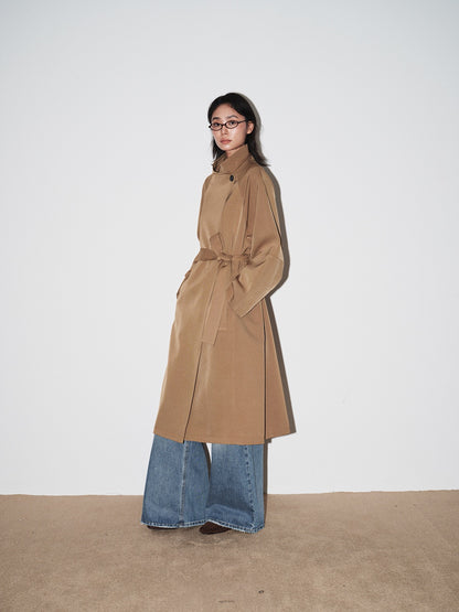 Amelie Stand Collar Long Coat