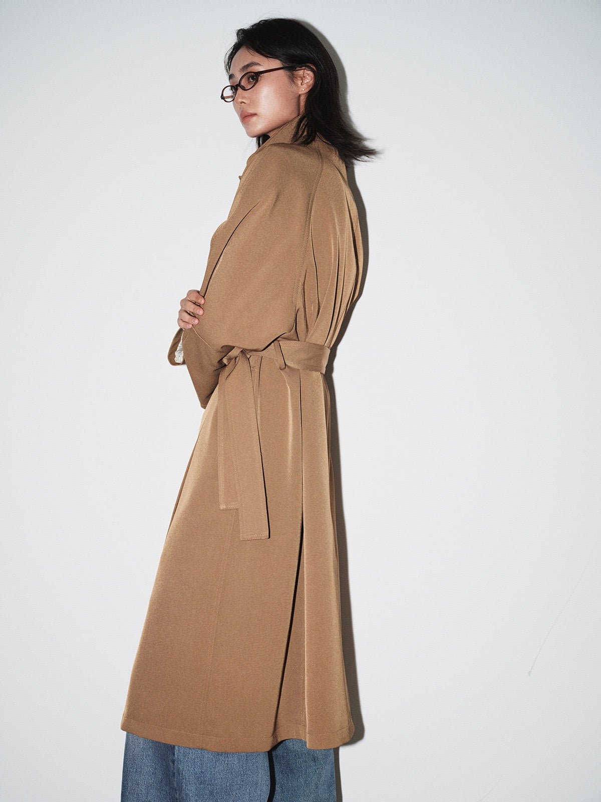 Amelie Stand Collar Long Coat