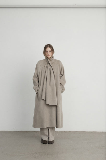 Elara Scarf Collar Wool Coat