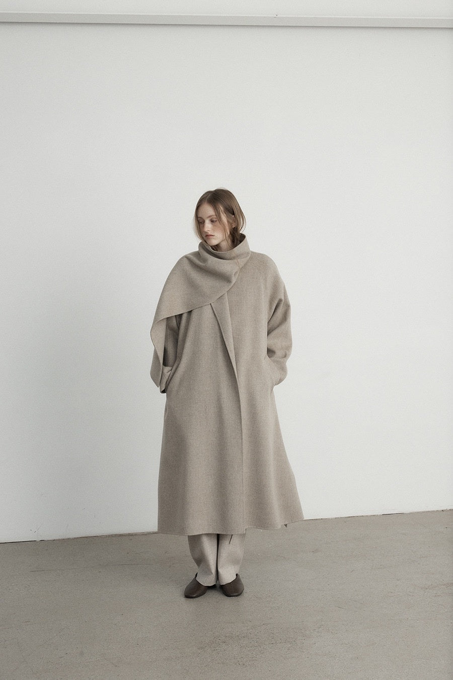 Elara Scarf Collar Wool Coat