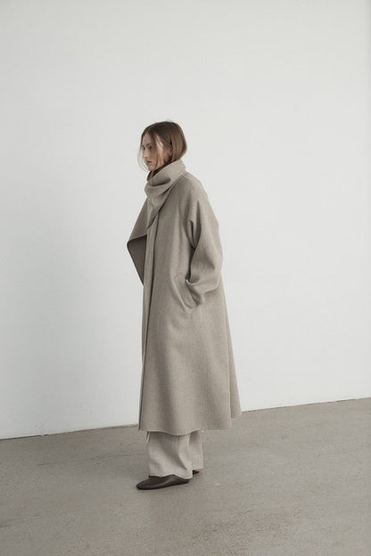 Elara Scarf Collar Wool Coat