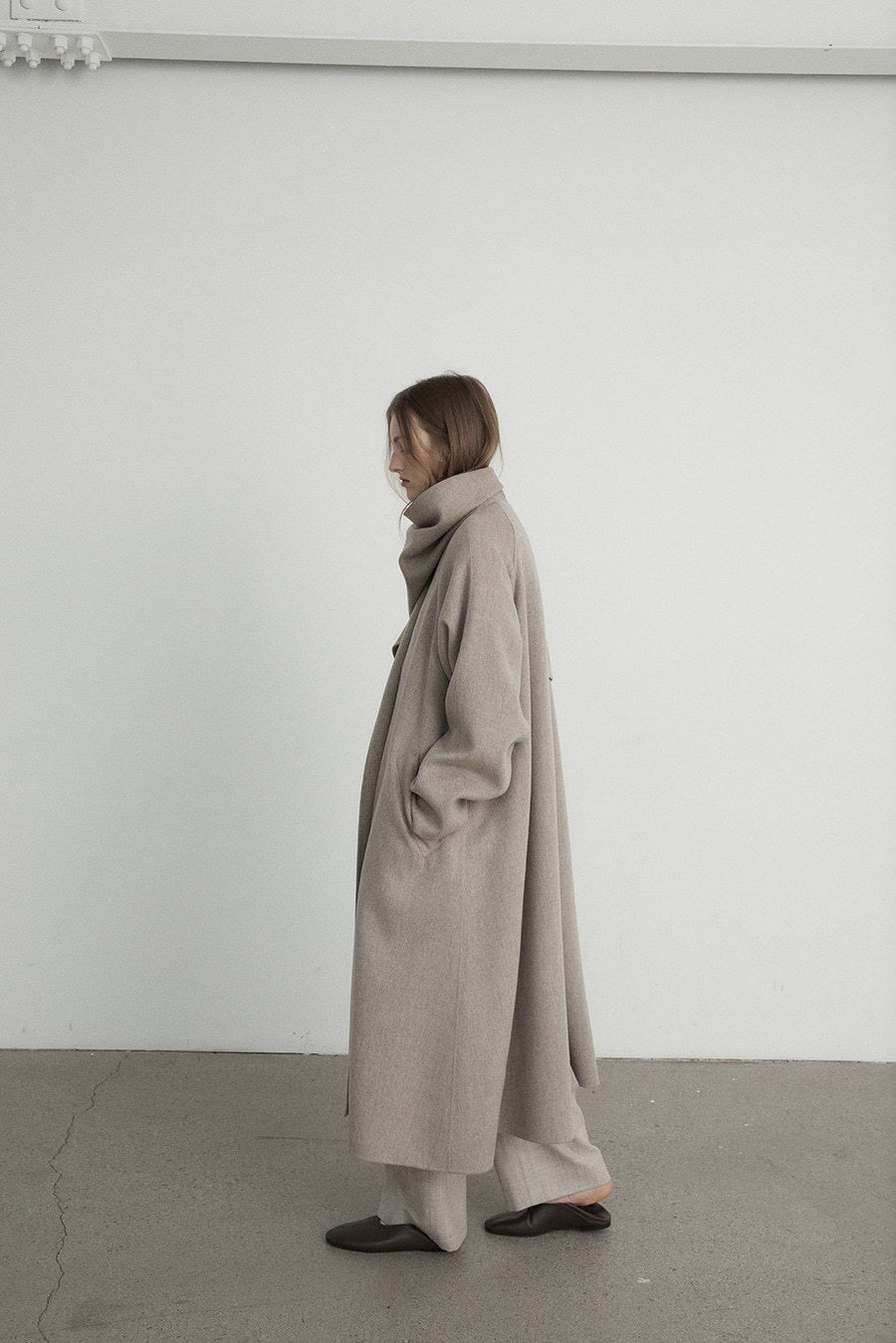 Elara Scarf Collar Wool Coat
