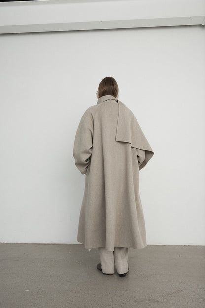 Elara Scarf Collar Wool Coat