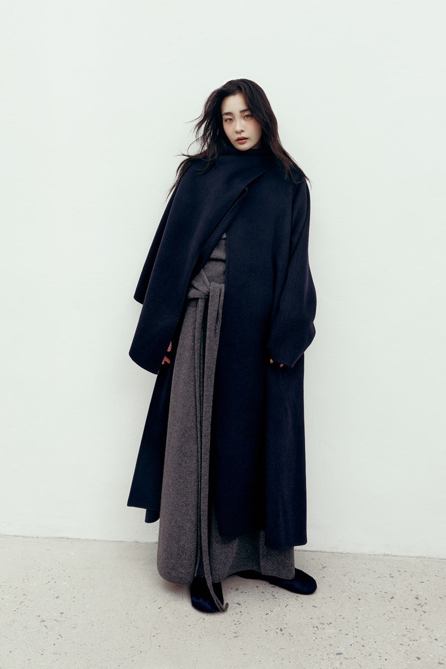 Elara Scarf Collar Wool Coat