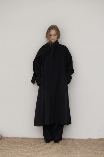 Elara Scarf Collar Wool Coat
