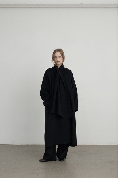Elara Scarf Collar Wool Coat