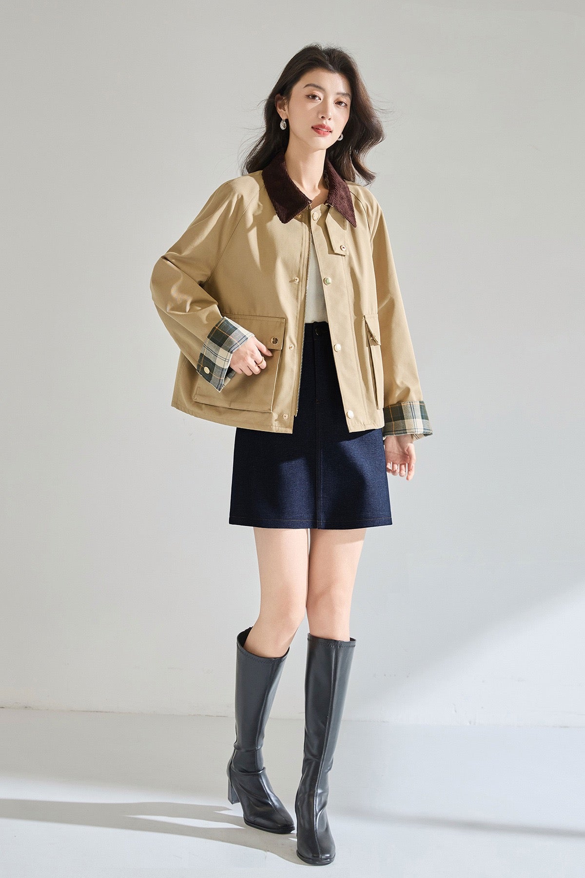 Maren Contrast Collar Jacket