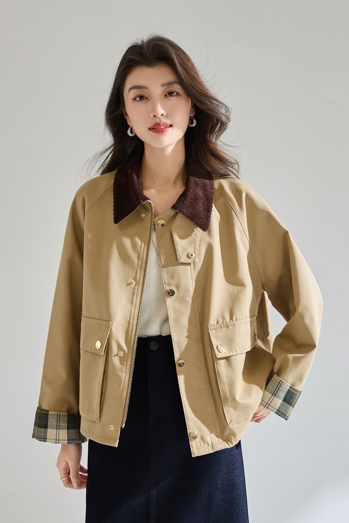 Maren Contrast Collar Jacket