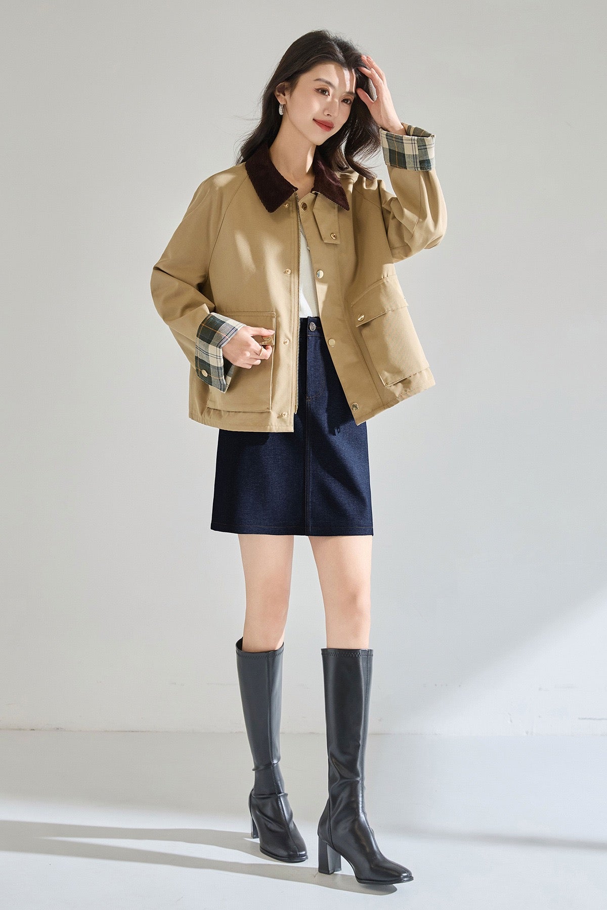 Maren Contrast Collar Jacket