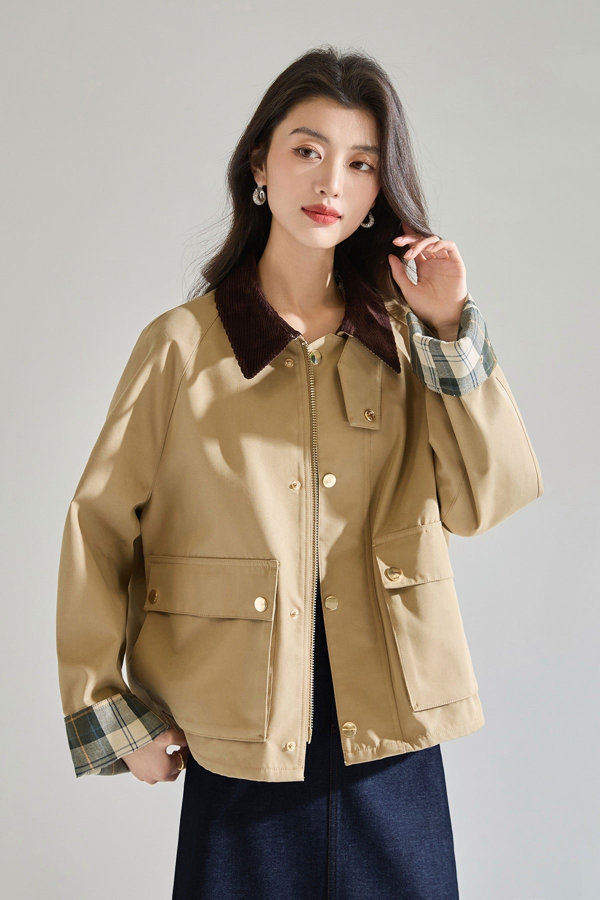 Maren Contrast Collar Jacket
