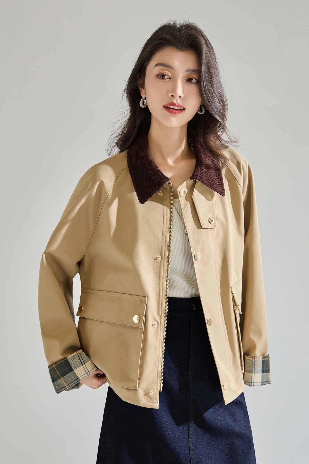 Maren Contrast Collar Jacket