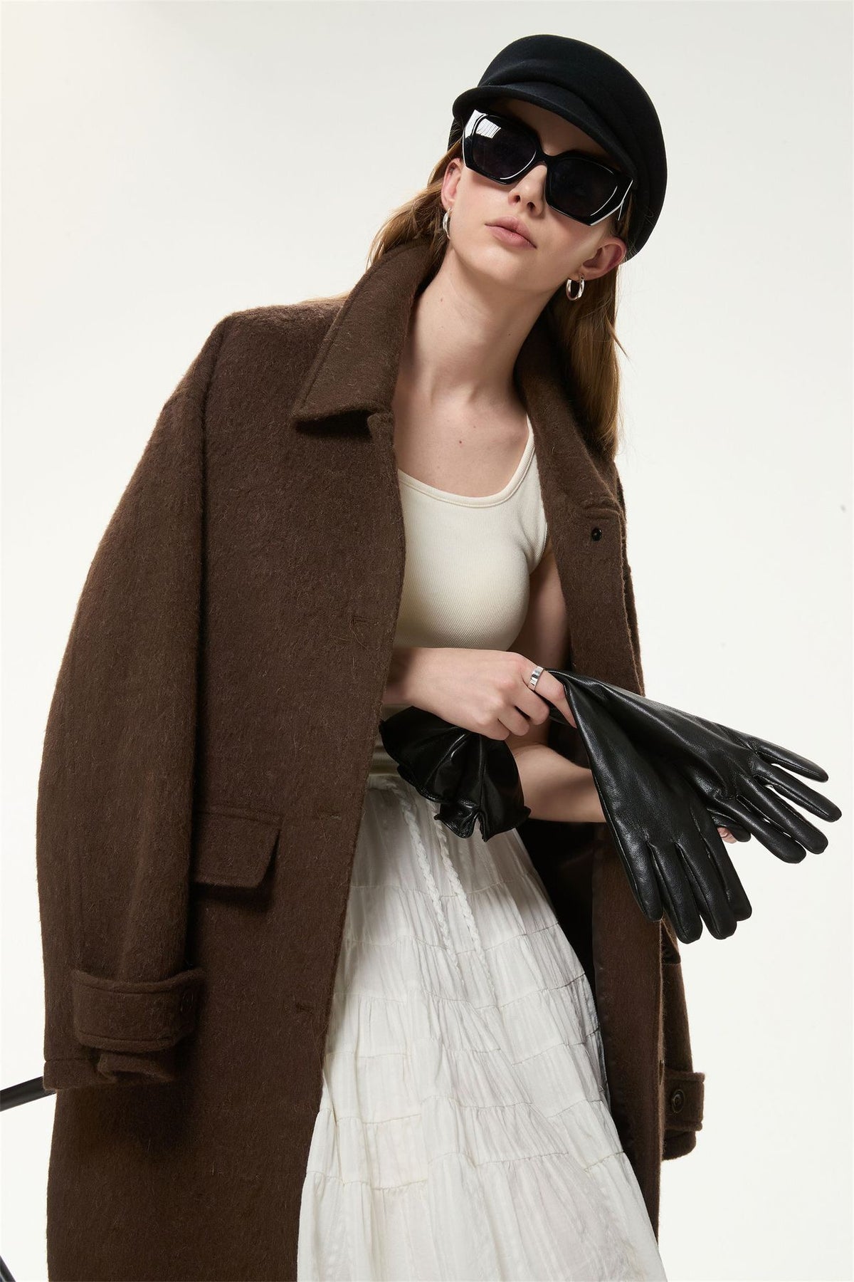 Marlowe Double-Breasted Long Coat