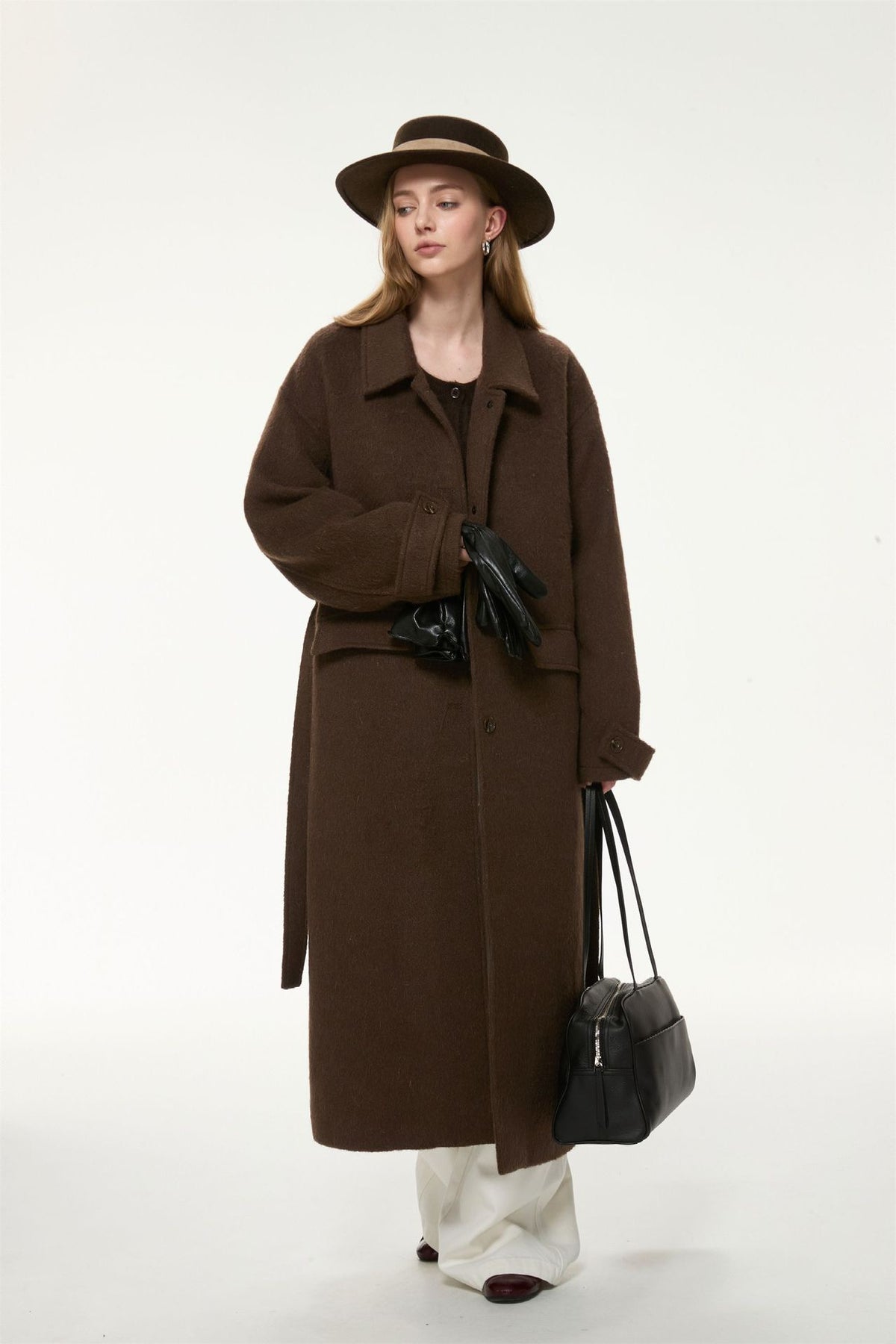Marlowe Double-Breasted Long Coat