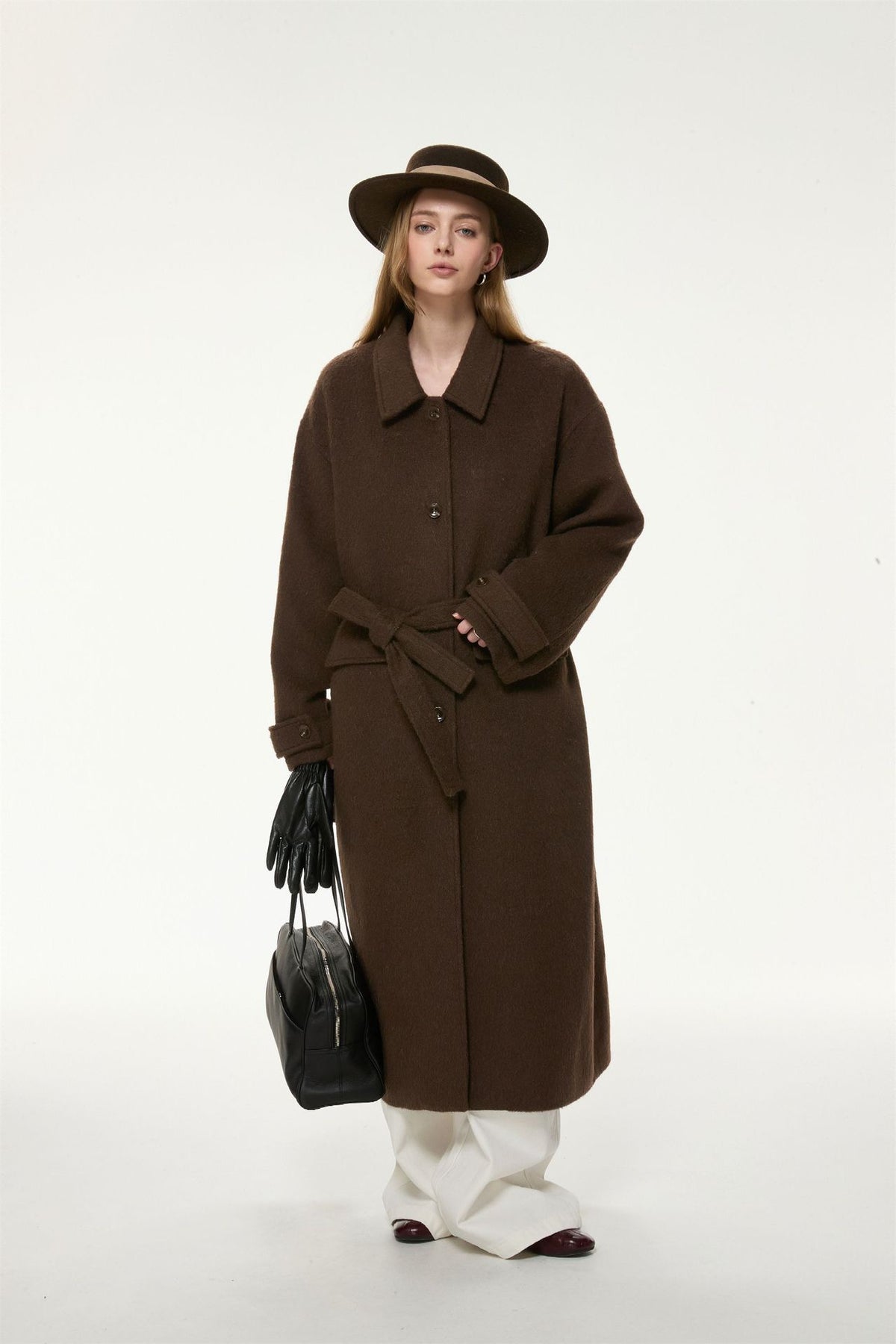 Marlowe Double-Breasted Long Coat