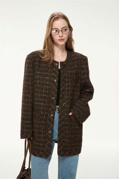 Aurelia Wool-Blend Tweed Coat