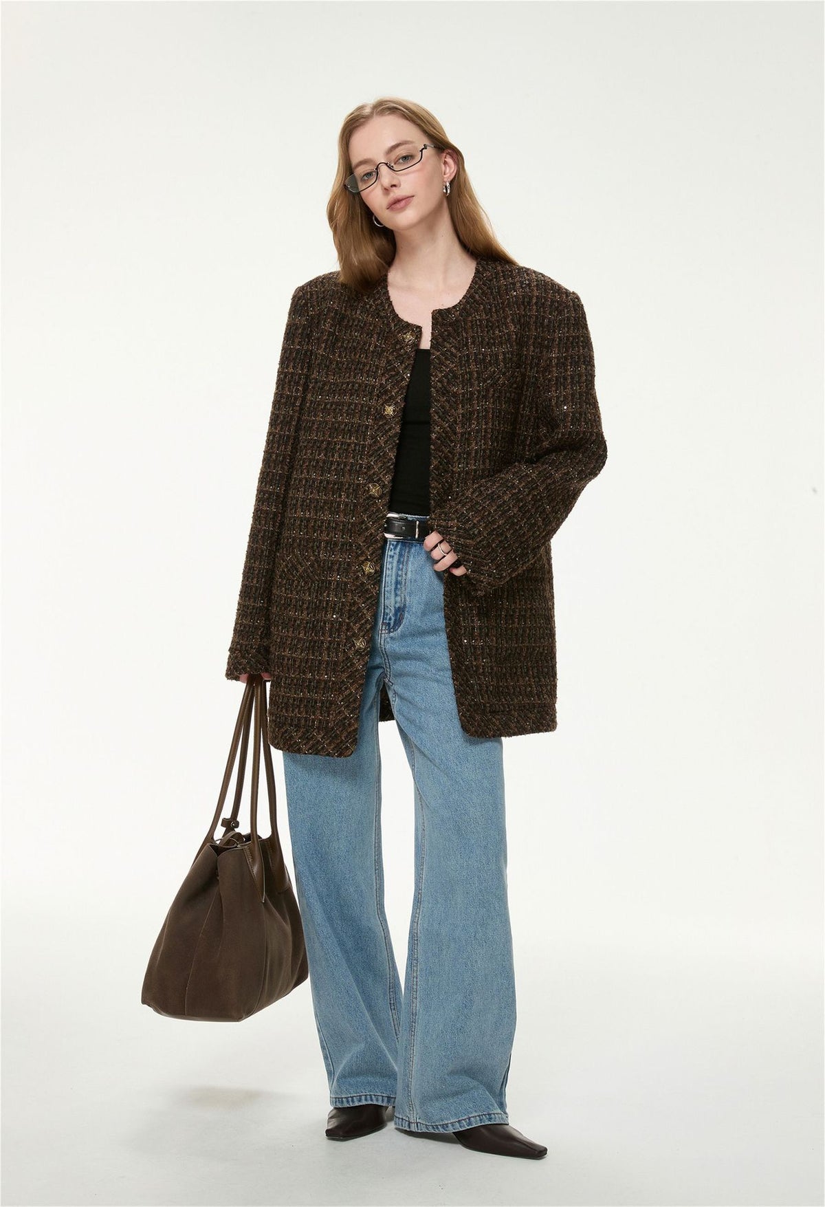 Aurelia Wool-Blend Tweed Coat