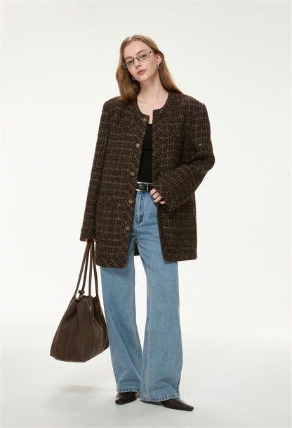Aurelia Wool-Blend Tweed Coat