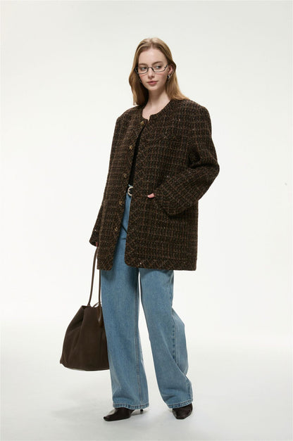 Aurelia Wool-Blend Tweed Coat