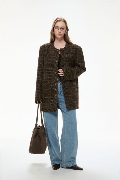 Aurelia Wool-Blend Tweed Coat
