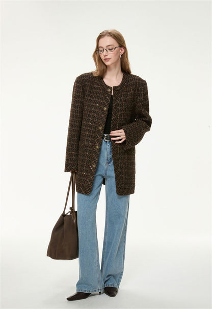 Aurelia Wool-Blend Tweed Coat