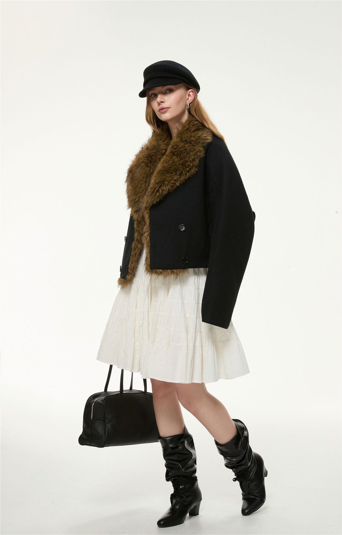 Vivienne Faux Fur Collar Jacket