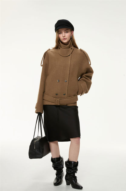 Arden Belted Stand Collar Jacket