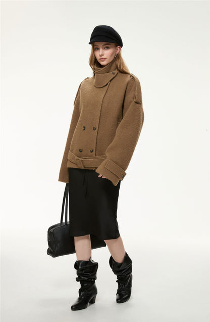 Arden Belted Stand Collar Jacket
