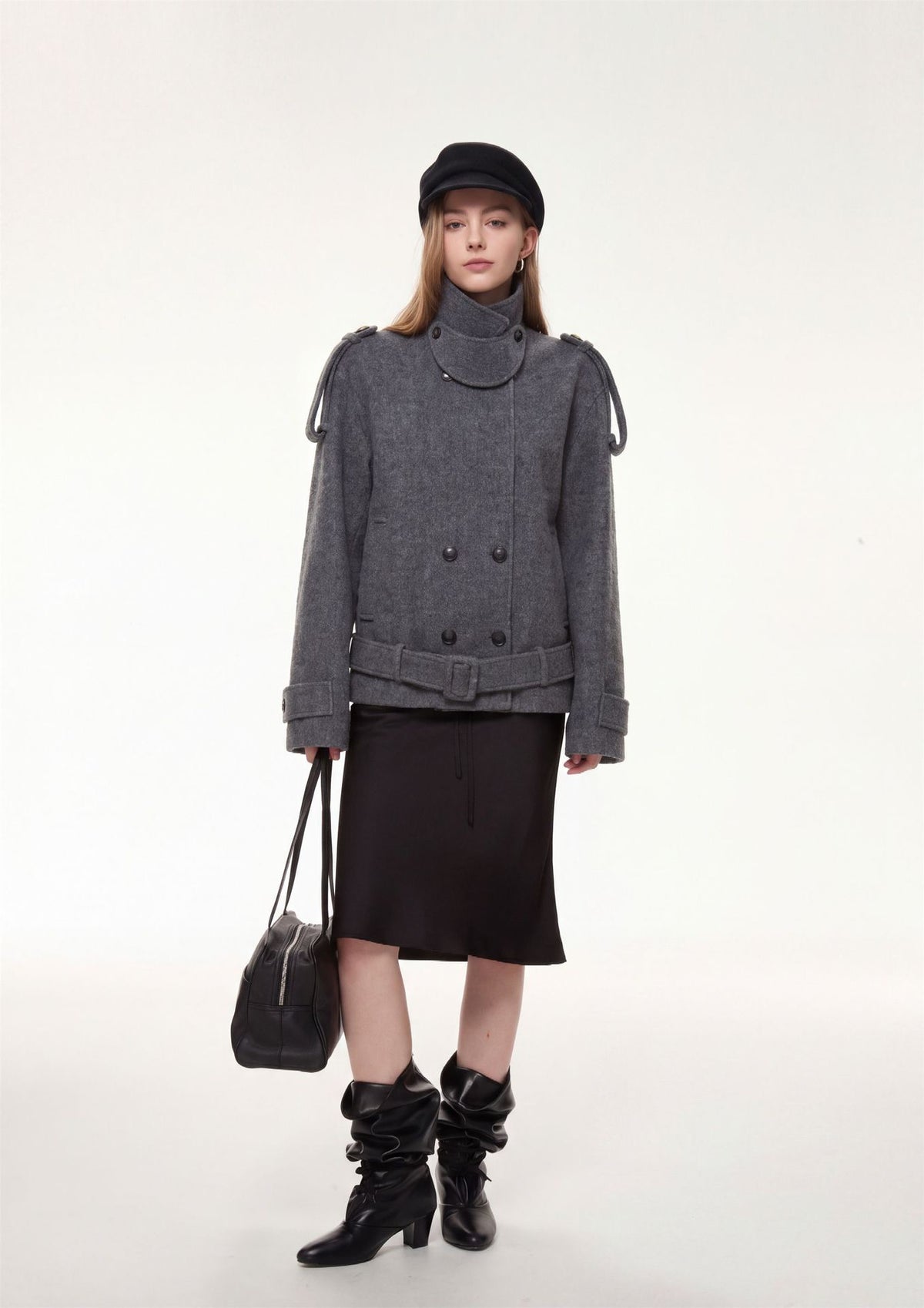 Arden Belted Stand Collar Jacket