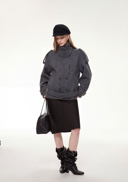 Arden Belted Stand Collar Jacket