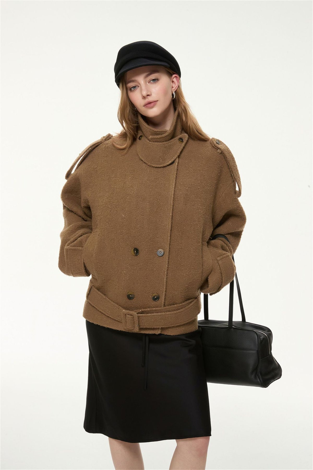 Arden Belted Stand Collar Jacket