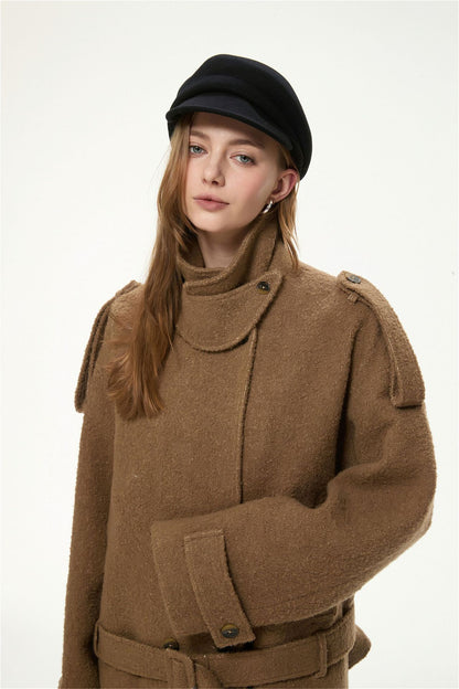 Arden Belted Stand Collar Jacket