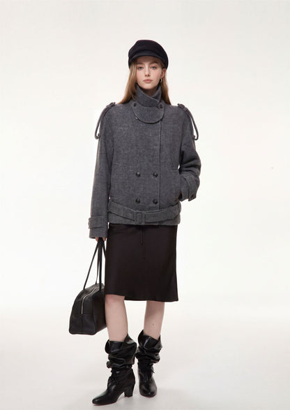 Arden Belted Stand Collar Jacket