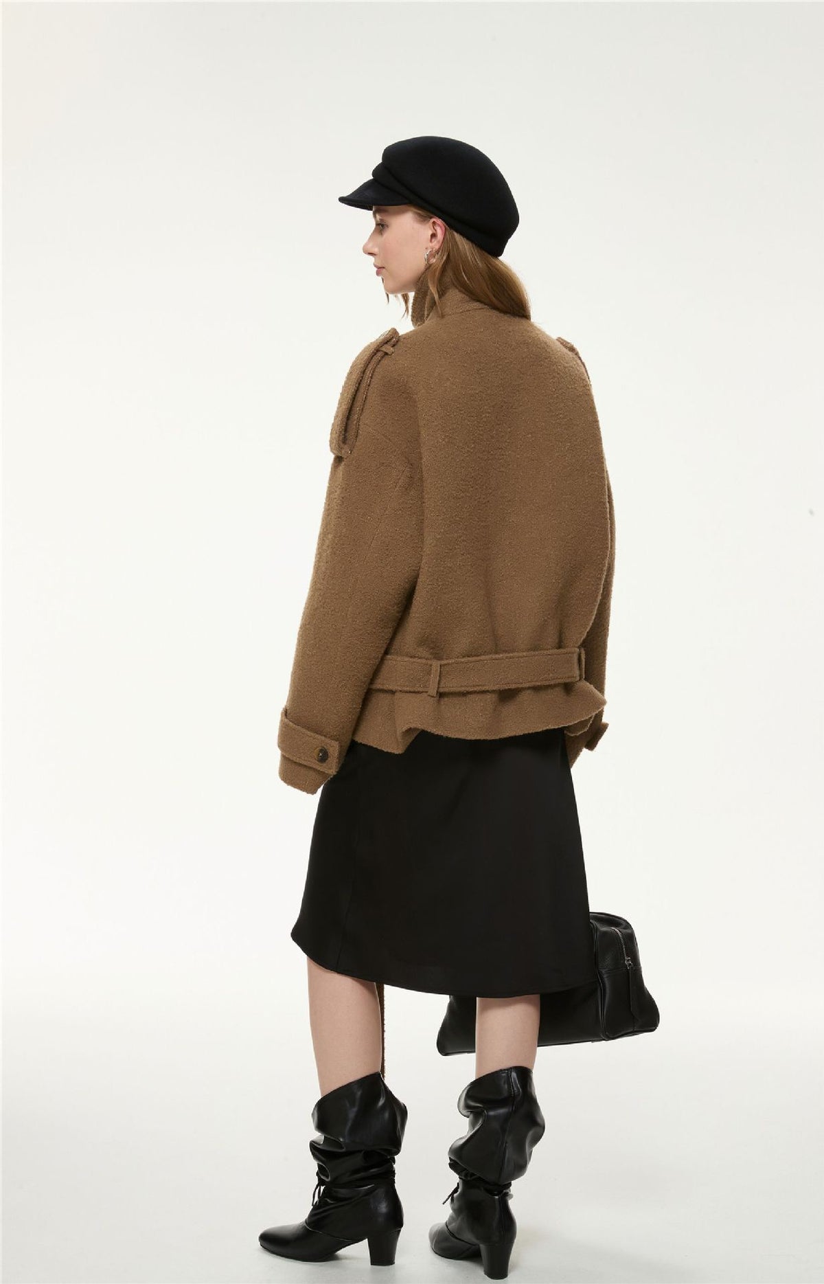 Arden Belted Stand Collar Jacket