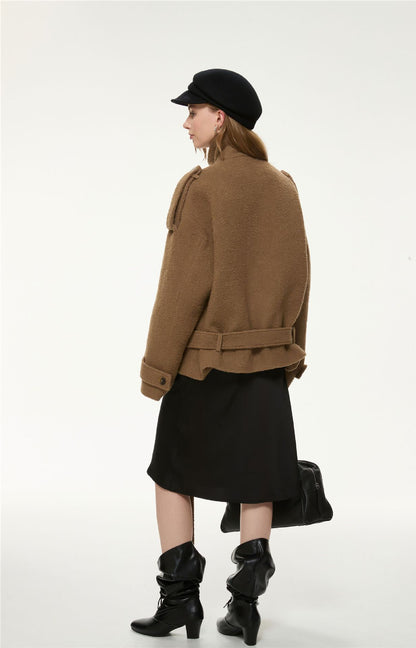 Arden Belted Stand Collar Jacket