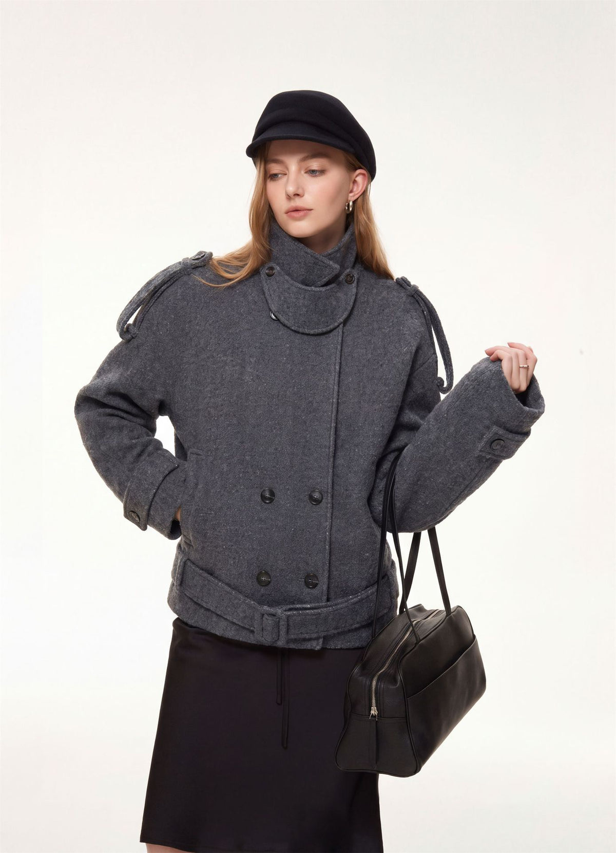 Arden Belted Stand Collar Jacket