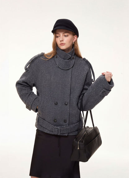 Arden Belted Stand Collar Jacket