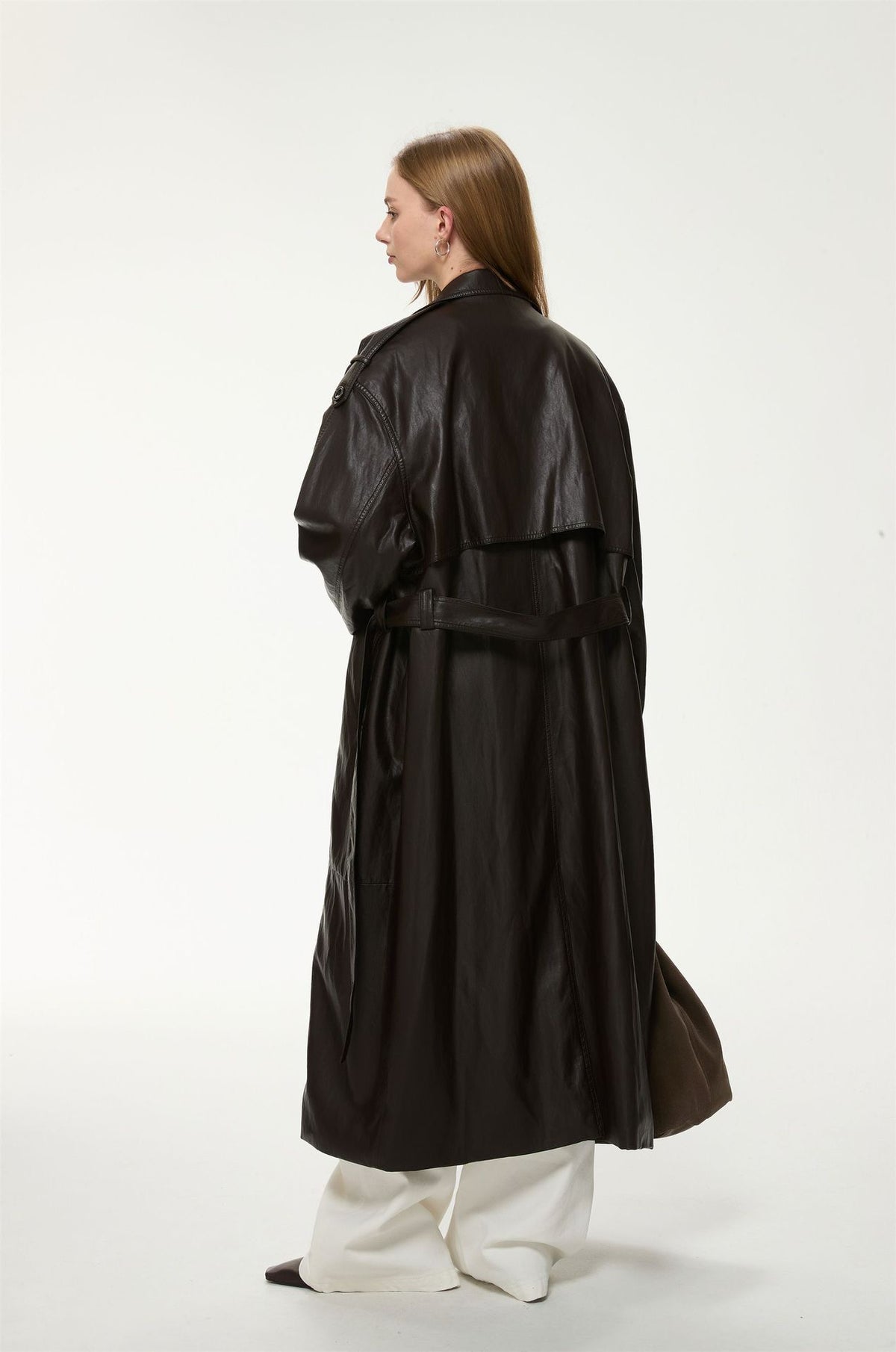 Alessia Longline Faux Leather Coat