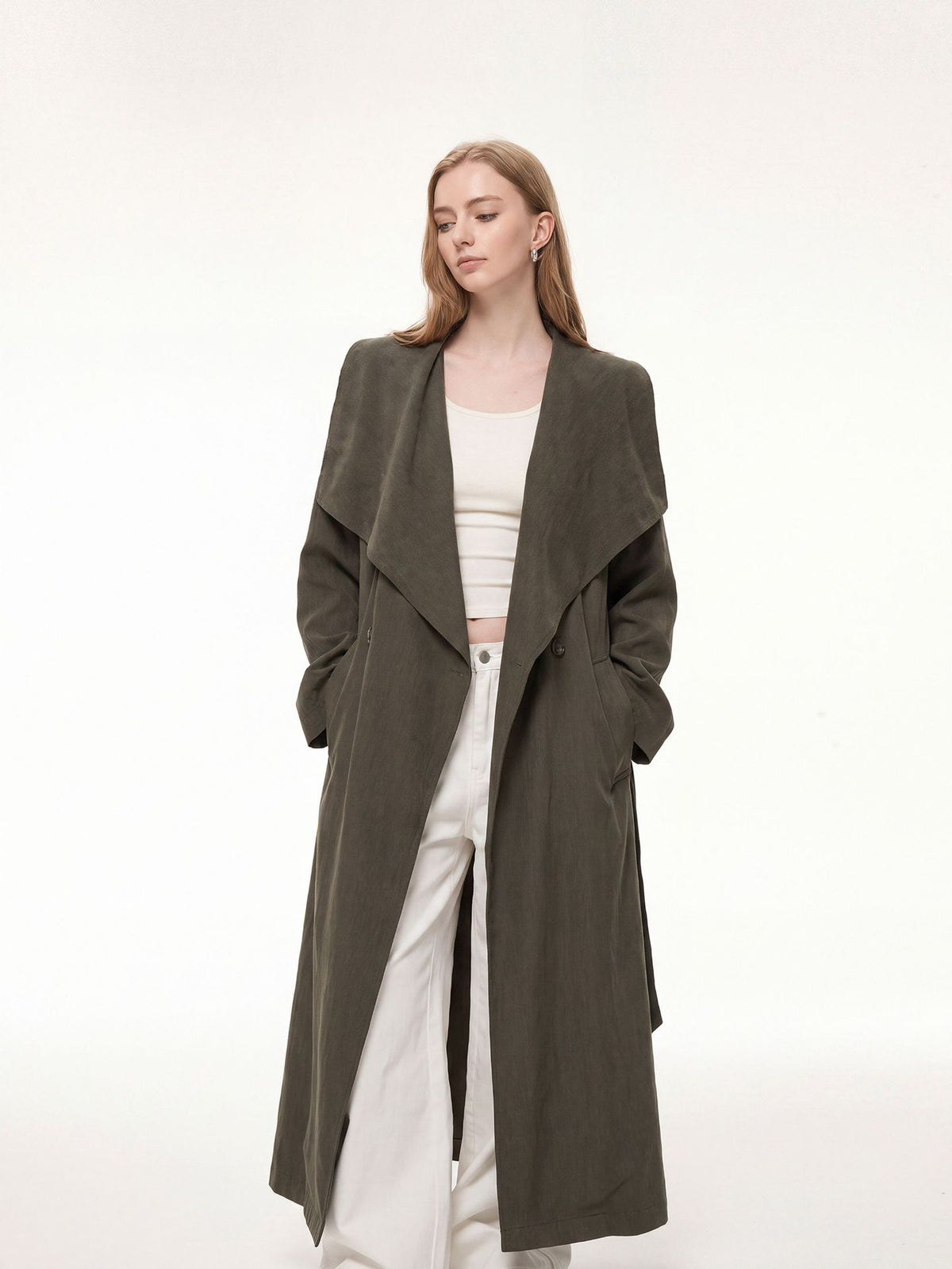 Elara Longline Cotton Trench Coat