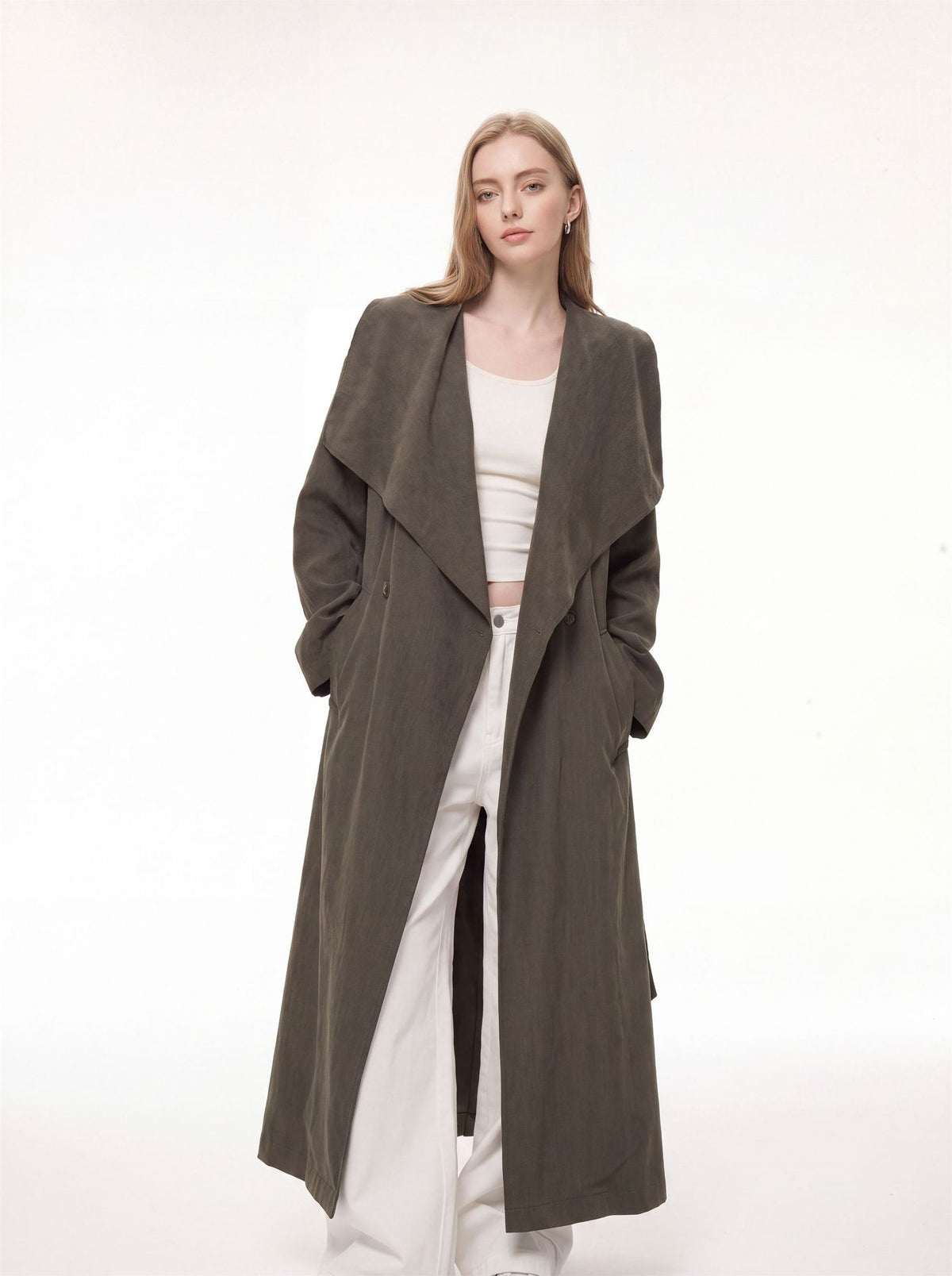 Elara Longline Cotton Trench Coat